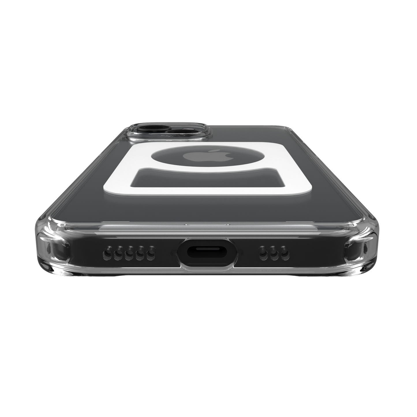 iPhone 15 clear case back bottom profile view | MBC15-CLS1