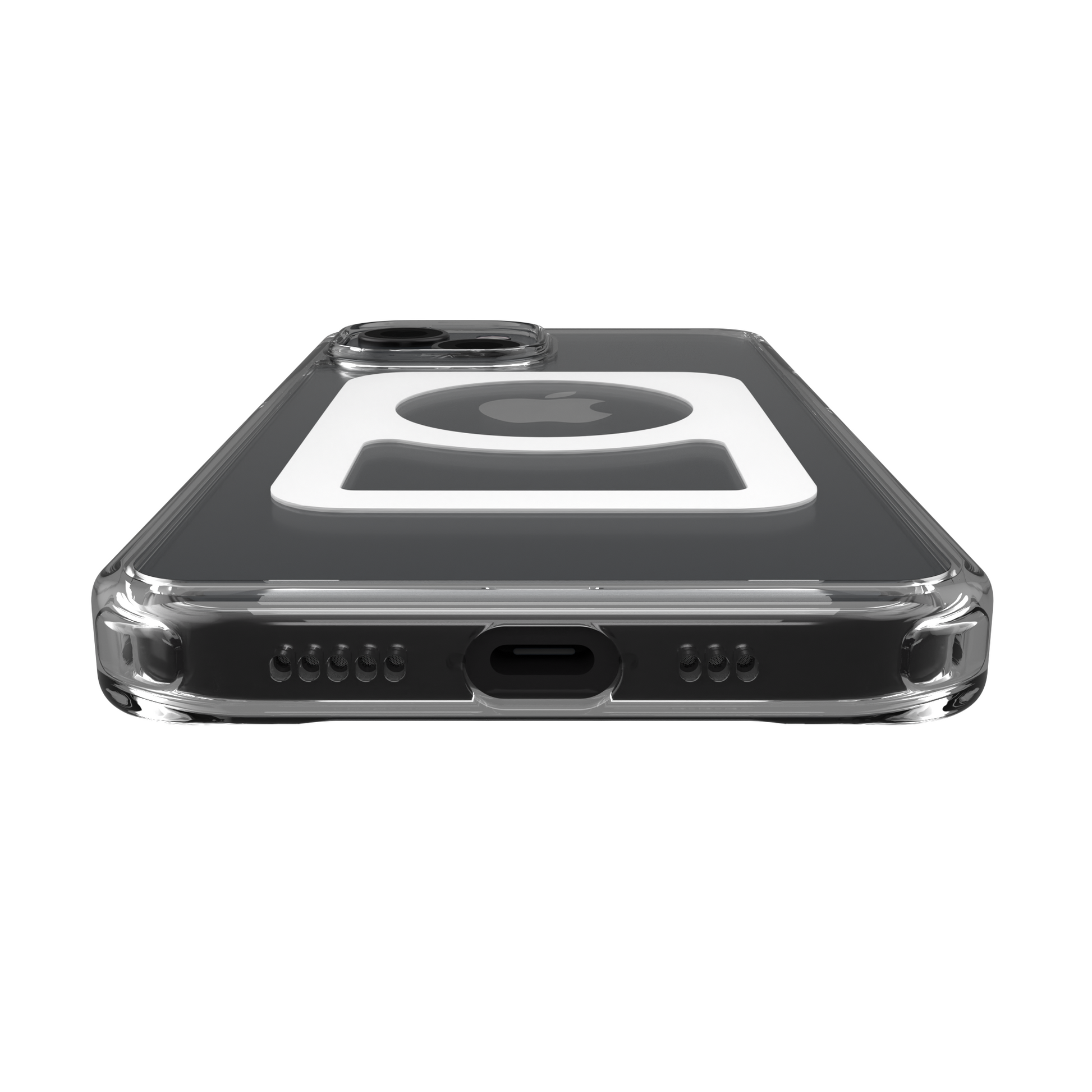 iPhone 15 clear case back bottom profile view | MBC15-CLS1