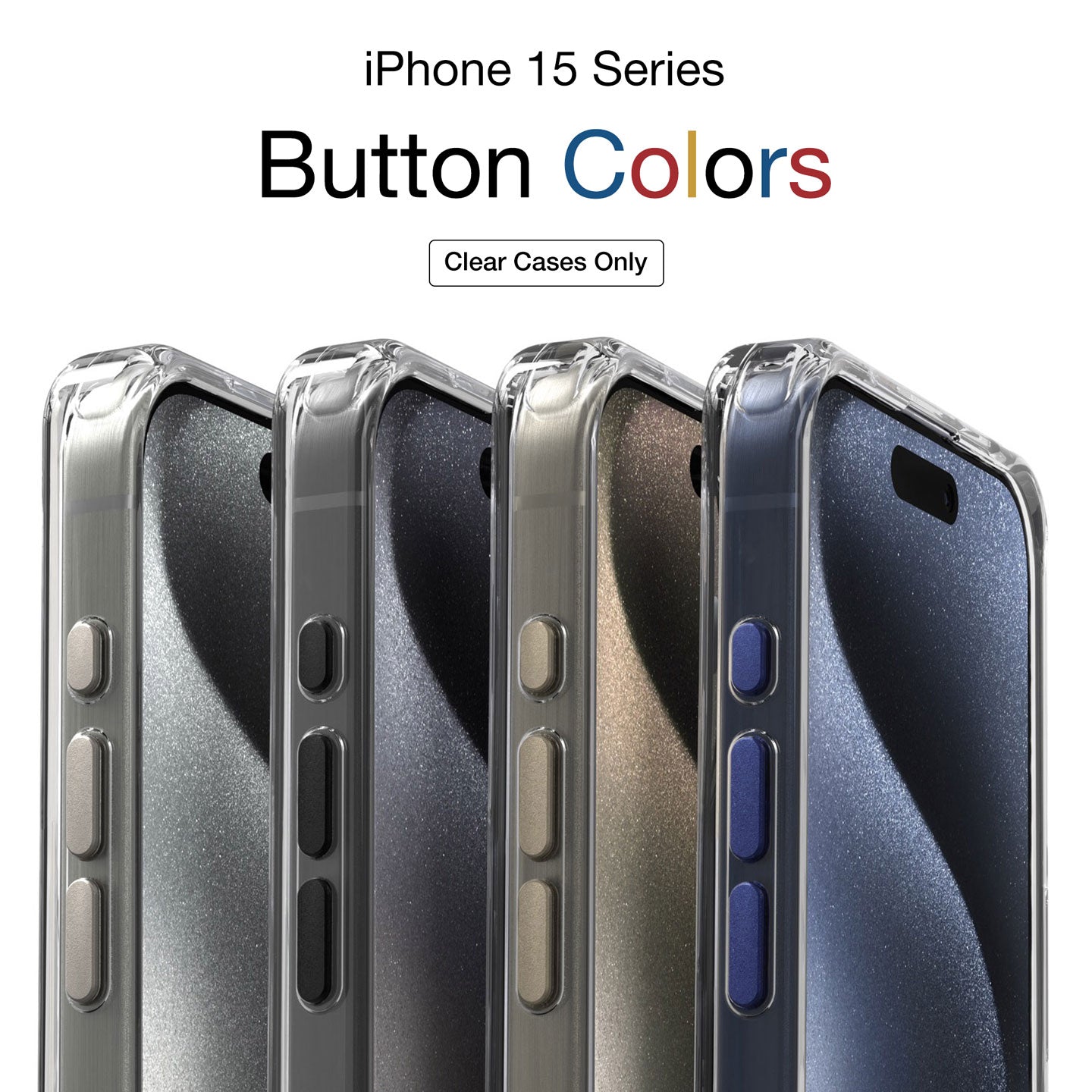 Button Behind Case Swappable Buttons for MagBak iPhone 15 Series Cases