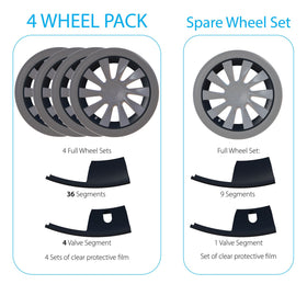 Induction RimCase 4 Wheel Pack and Spare wheel set box contents 